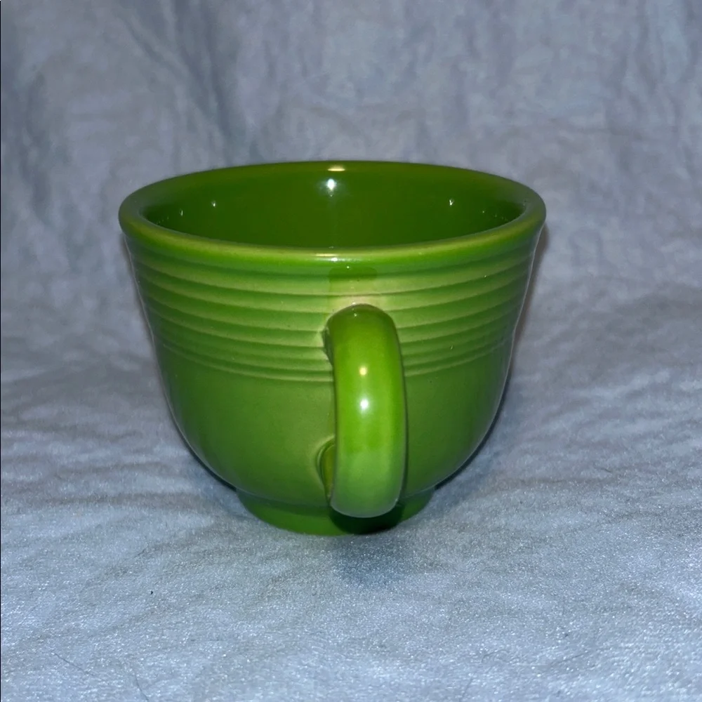 Shamrock Green Homer Laughlin Fiestaware flat cup and saucer set Retired